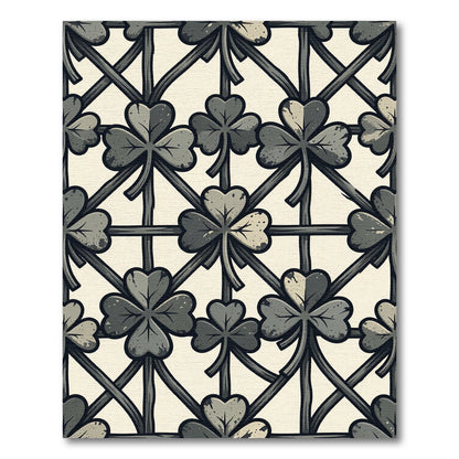 Gray Clover Lattice Work Rug