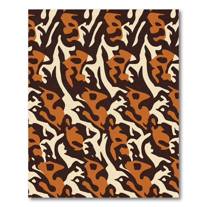 Brown Orange Cream Abstract Swirl Rug