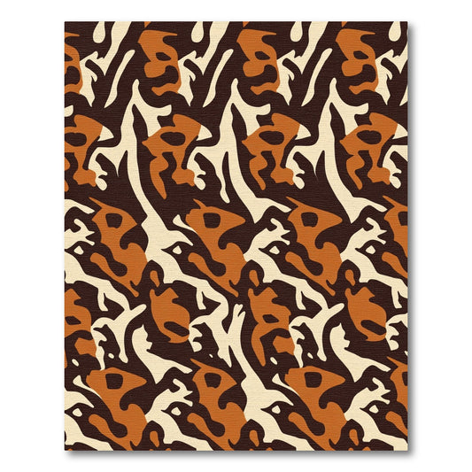 Brown Orange Cream Abstract Swirl Rug