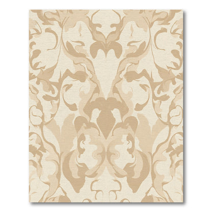 Neutral Tones Abstract Scroll Work Rug