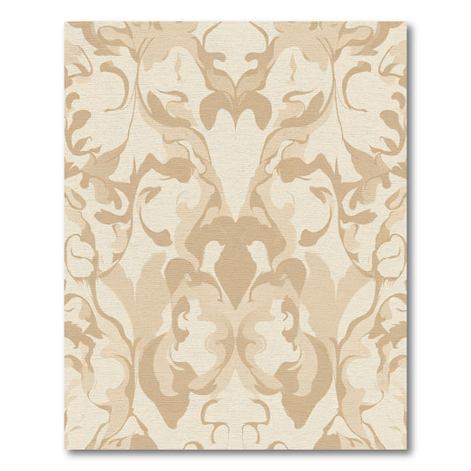 Neutral Tones Abstract Scroll Work Rug