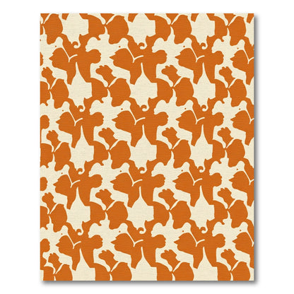 Orange Cream Floral Splash Rug