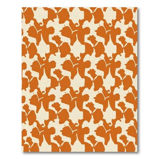 Orange Cream Floral Splash Rug