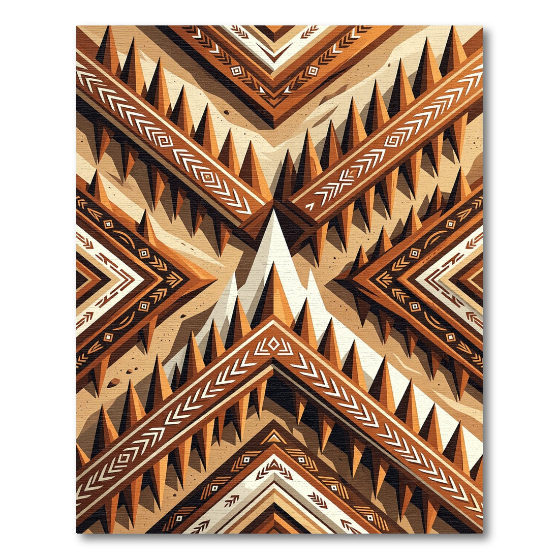 Earthy Geometric Tribal Arrows Rug