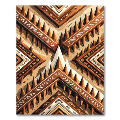 Earthy Geometric Tribal Arrows Rug