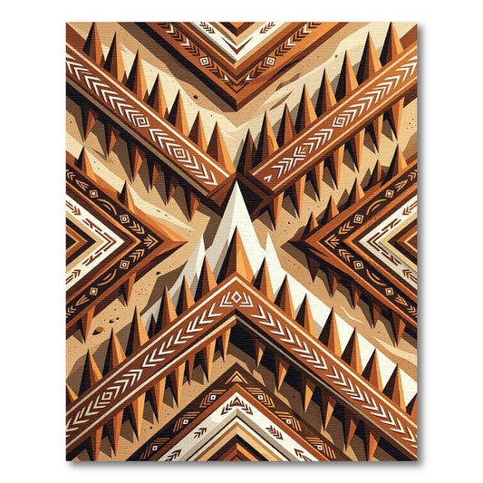 Earthy Geometric Tribal Arrows Rug