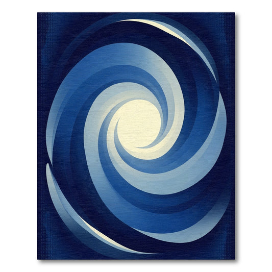 Deep Blue Swirl Vortex Rug