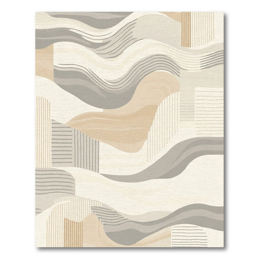 Earthy Tone Abstract Landscape Rug