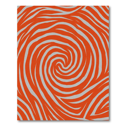 Bold Orange Swirl Stripe Rug