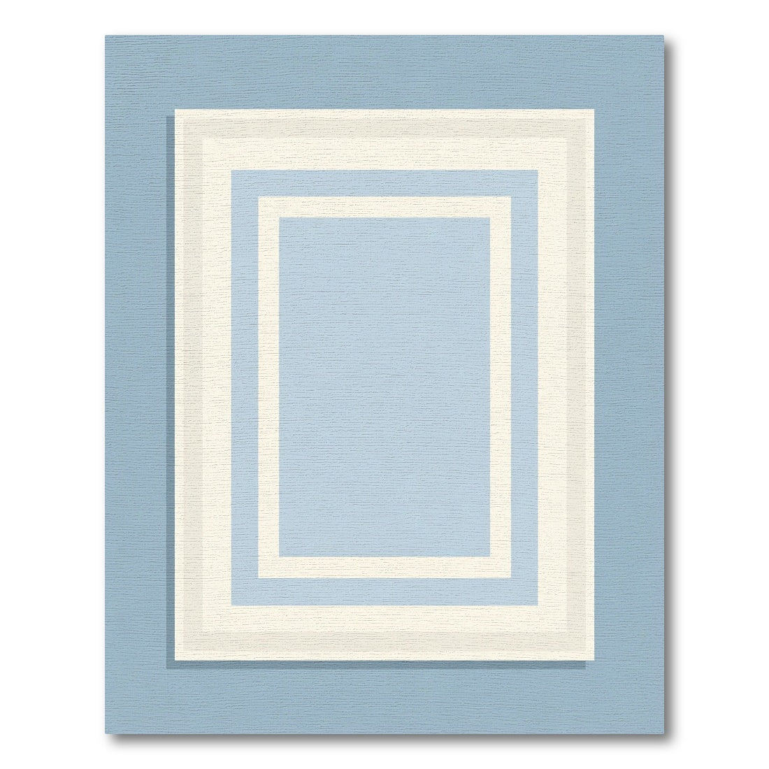 Soft Blue Layered Rectangles Rug
