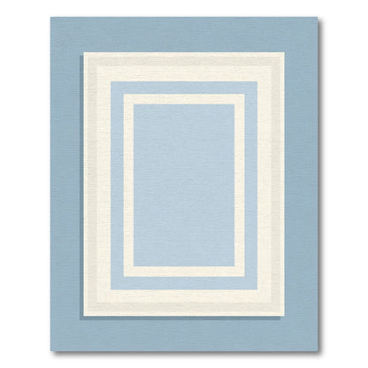 Soft Blue Layered Rectangles Rug