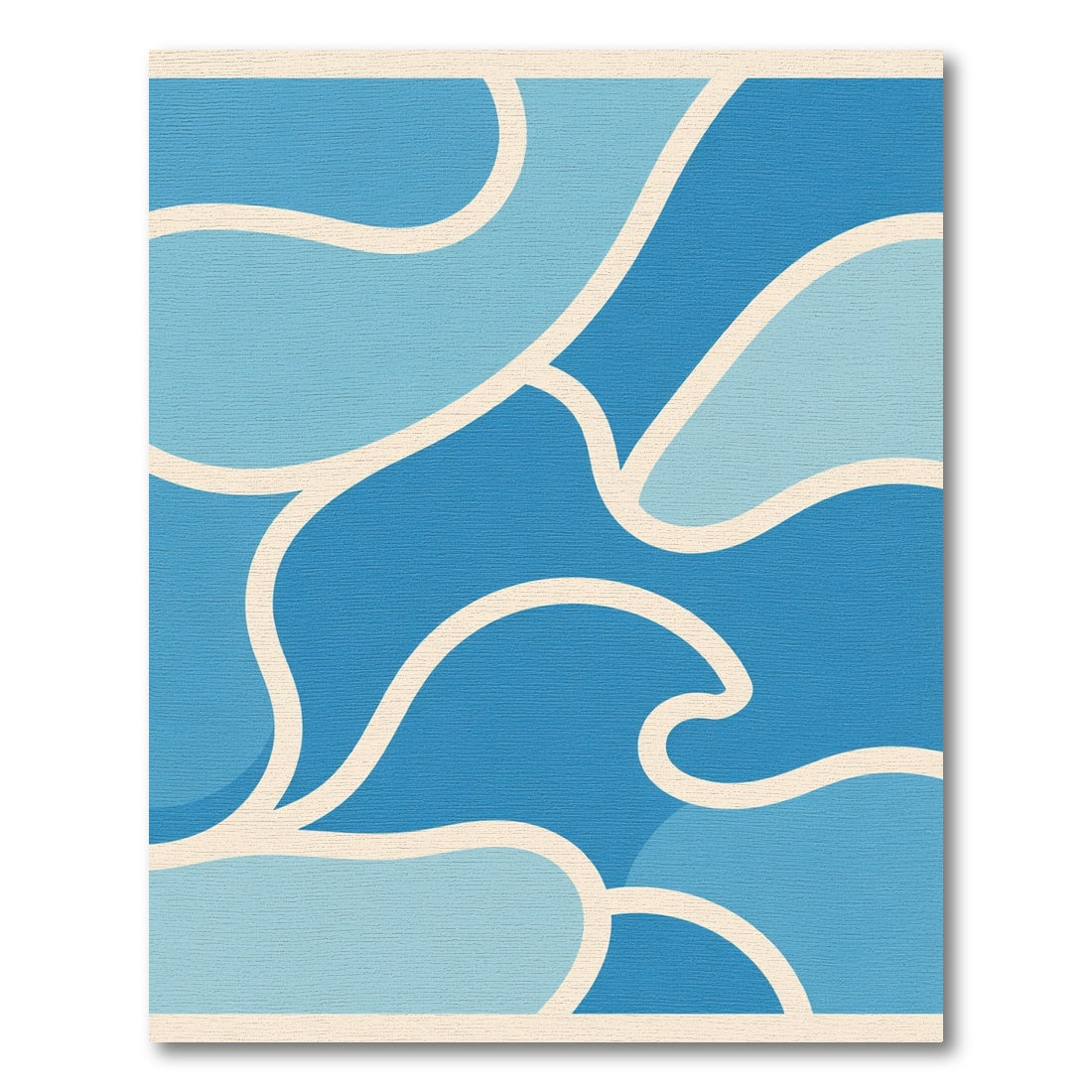 Aqua Ocean Waves Abstract Rug