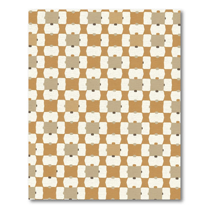 Earthy Tones Geometric Checkerboard Rug