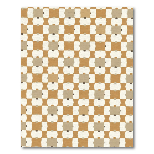 Earthy Tones Geometric Checkerboard Rug