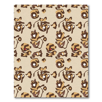 Brown and Tan Leopard Spots Rug