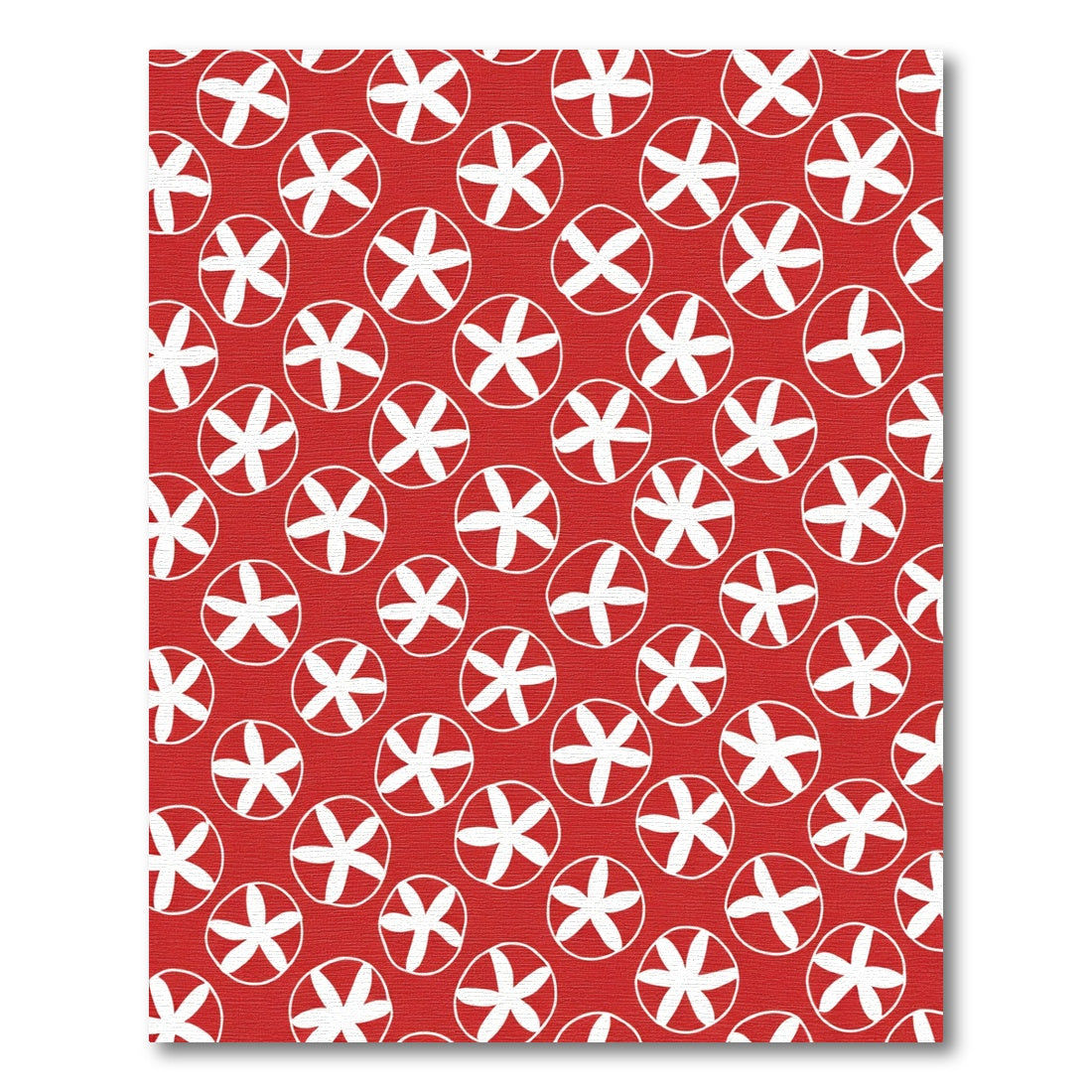 Red White Swirl Starburst Rug