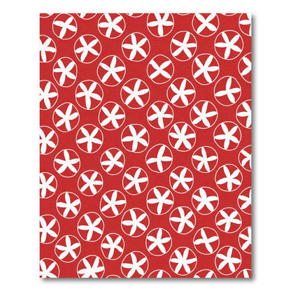 Red White Swirl Starburst Rug