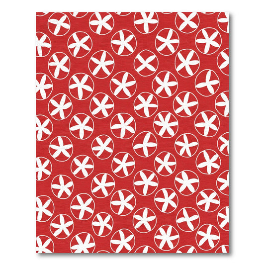 Red White Swirl Starburst Rug