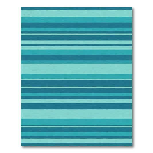 Ocean Blue Aqua Striped Rug