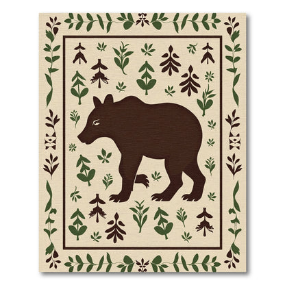 Brown Bear Folk Forest Charm Rug
