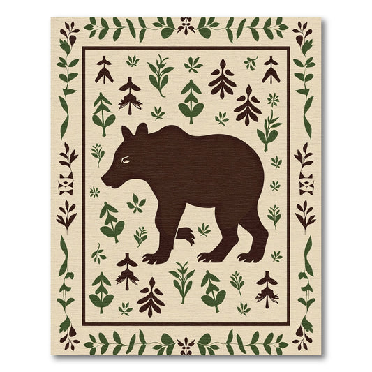 Brown Bear Folk Forest Charm Rug