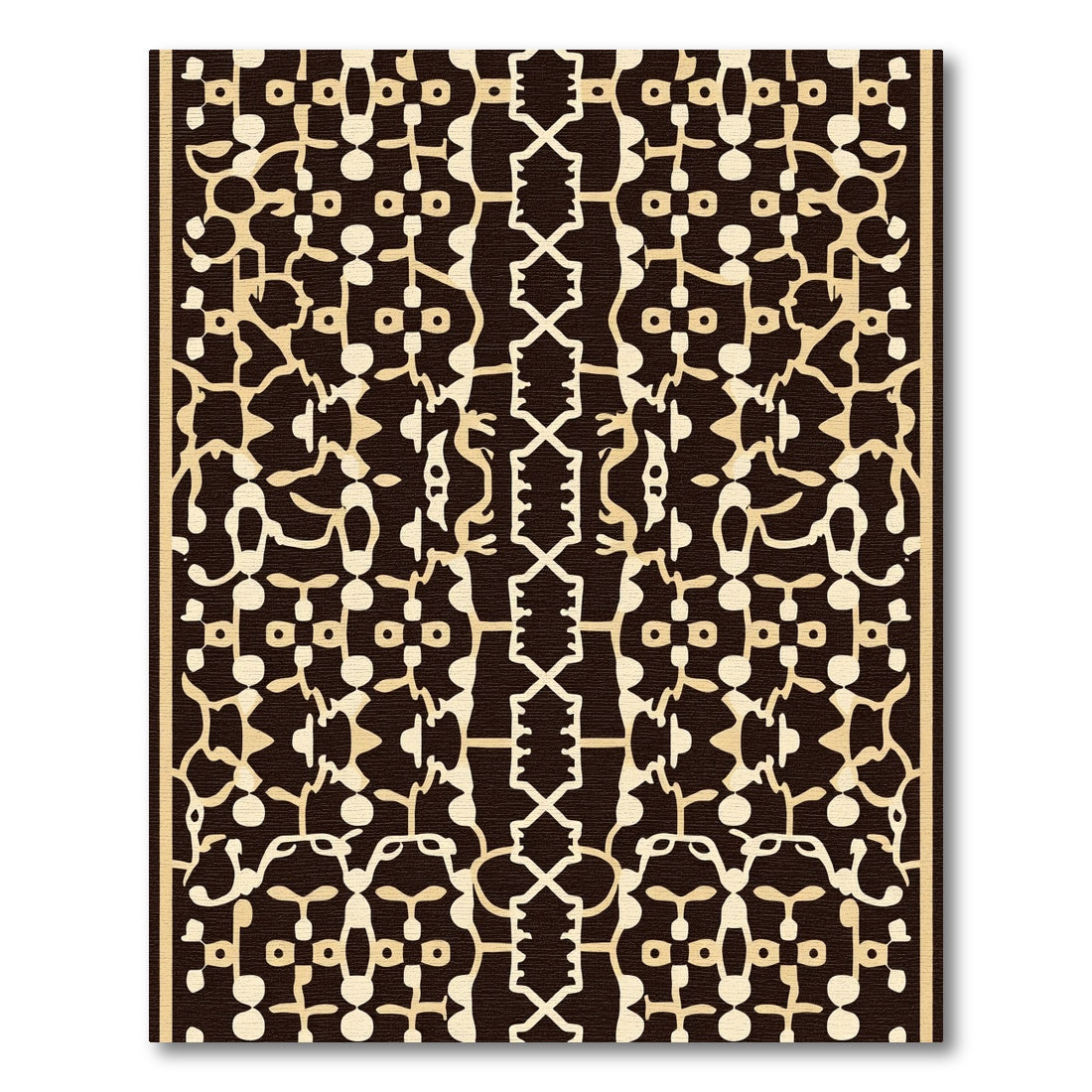 Tribal Black Cream Abstract Organic Rug
