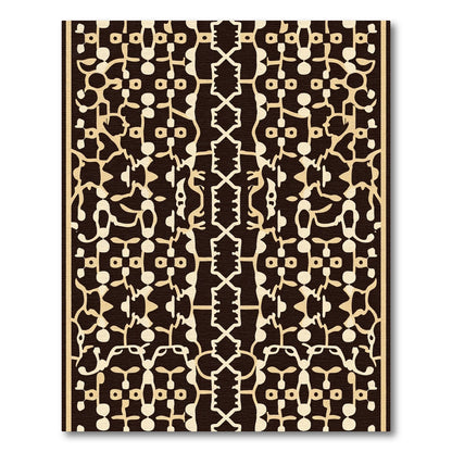 Tribal Black Cream Abstract Organic Rug