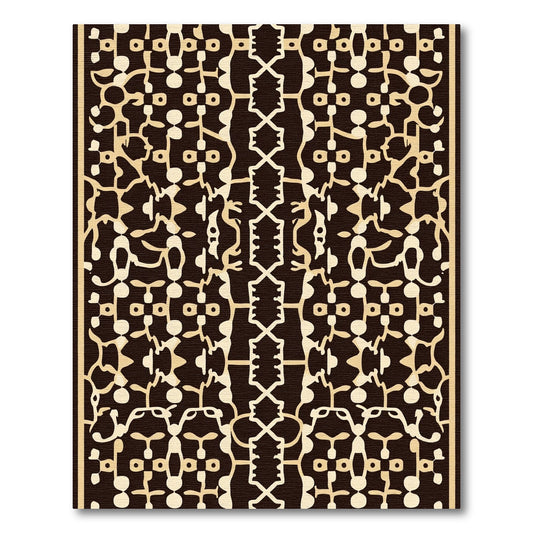 Tribal Black Cream Abstract Organic Rug
