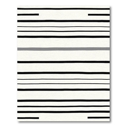 Minimalist Gray Striped Line Rug