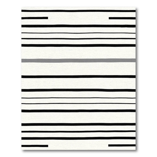 Minimalist Gray Striped Line Rug