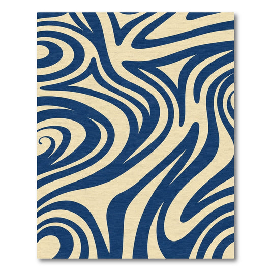 Navy Blue Swirl Abstract Rug