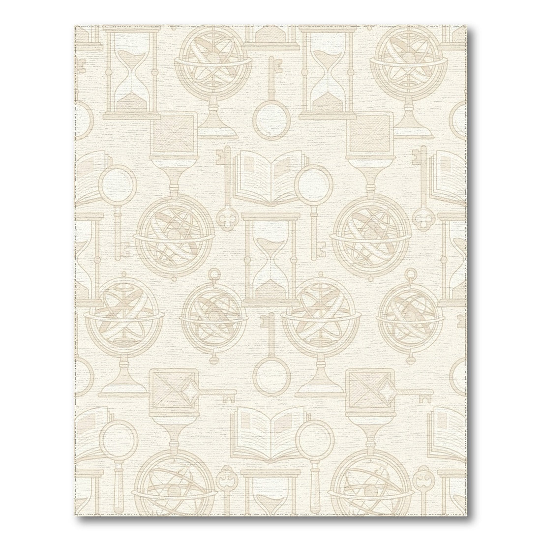 Vintage Hourglass Key Celestial Globe Rug