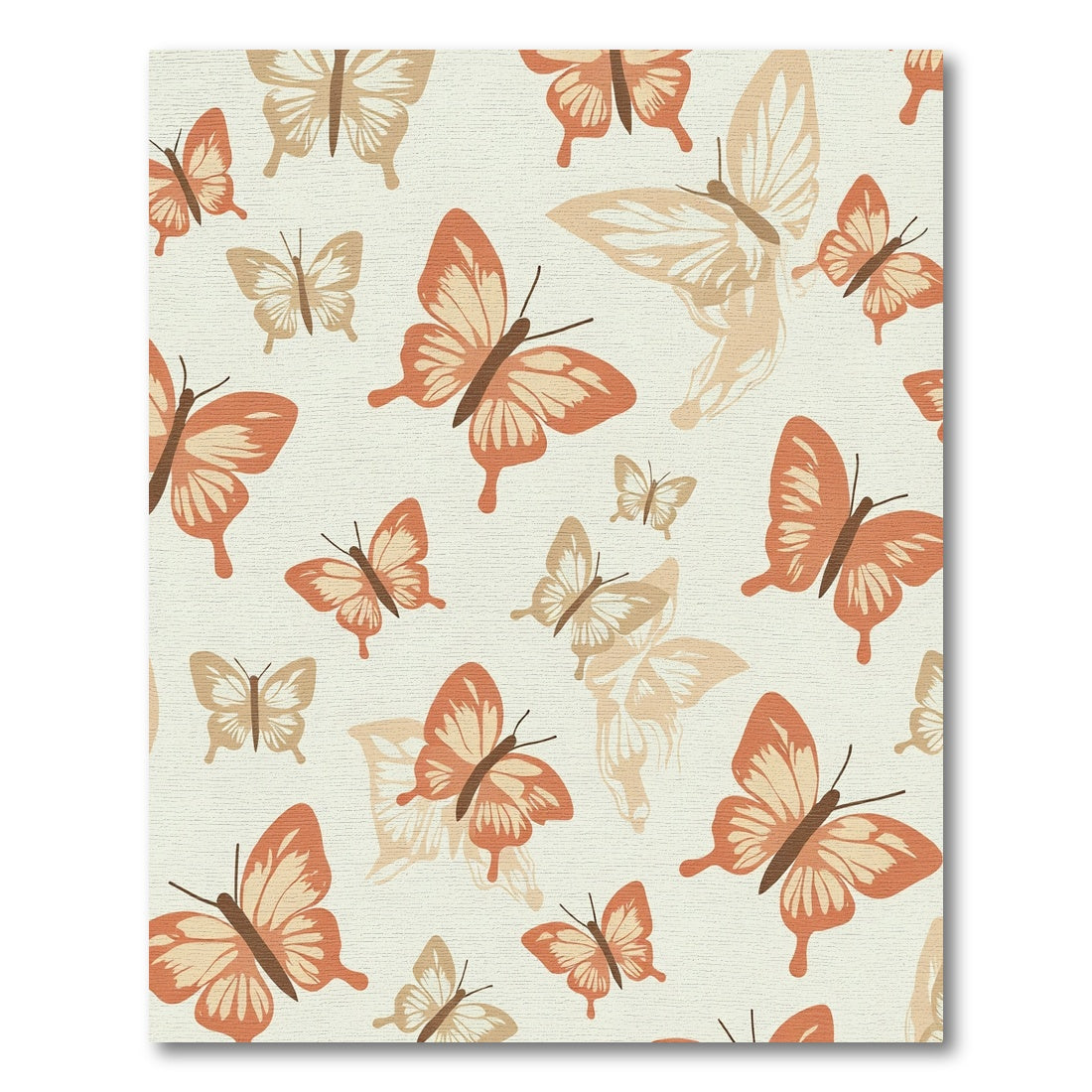 Warm Coral Butterfly Meadow Rug