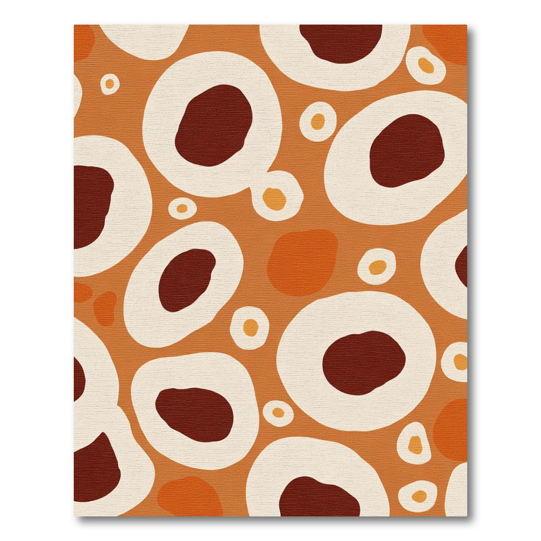 Abstract Orange Organic Round Rug