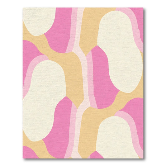 Retro Pink and Peach Organic Shapes Rug