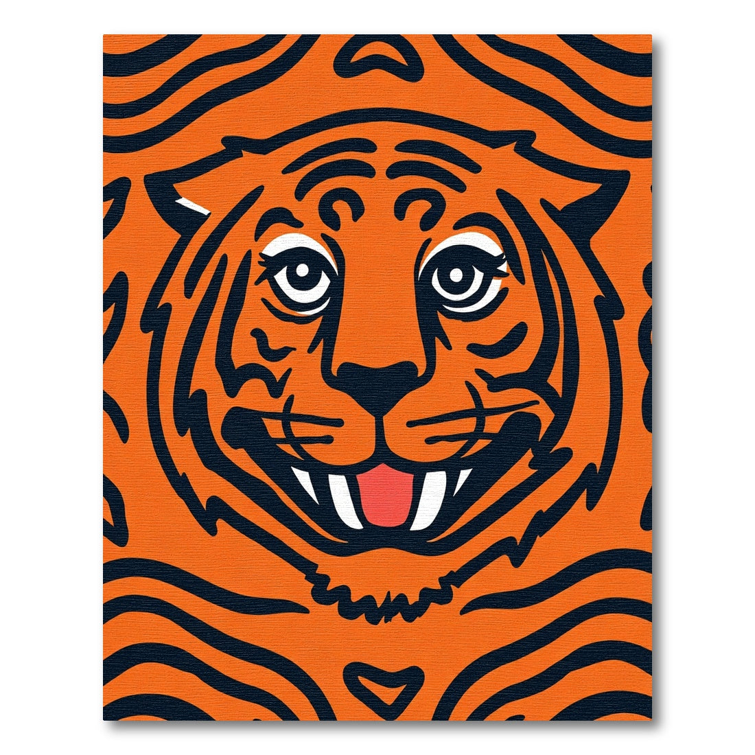 Bold Orange Tiger Face Stripes Rug