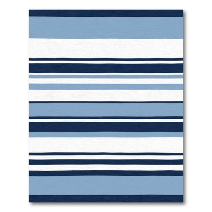 Nautical Navy Sky White Stripes Rug