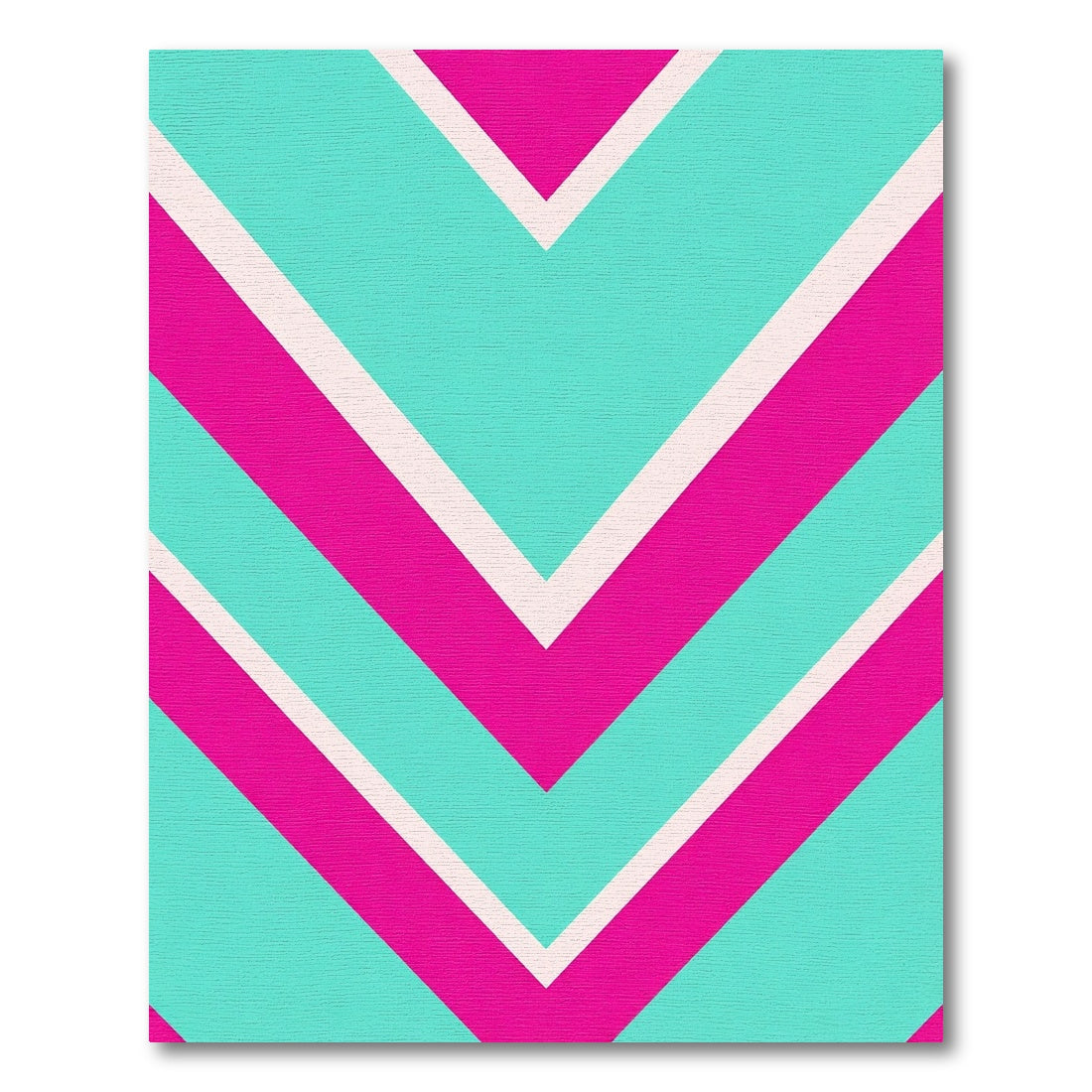 Bright Pink Teal Chevron Stripes Rug