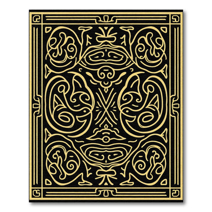 Bold Yellow Contoured Tribal Outline Rug
