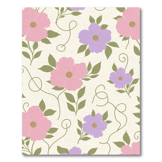 Pink Purple Floral Vine Bloom Rug