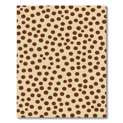 Brown Speckled Beige Circle Pattern Rug