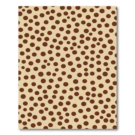 Brown Speckled Beige Circle Pattern Rug