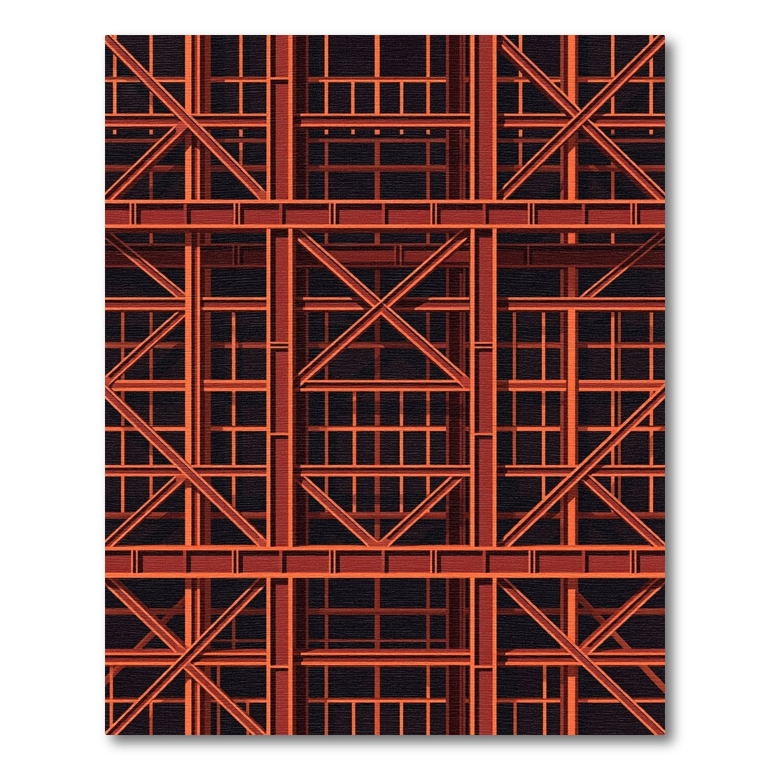 Industrial Orange Steel Grid Rug