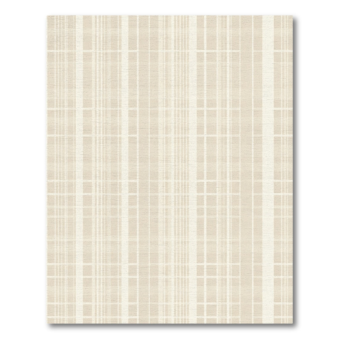 Neutral Cream Beige Plaid Checkers Rug
