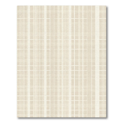 Neutral Cream Beige Plaid Checkers Rug