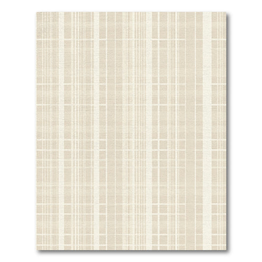 Neutral Cream Beige Plaid Checkers Rug