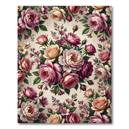 Romantic Dusty Rose Floral Bouquet Rug