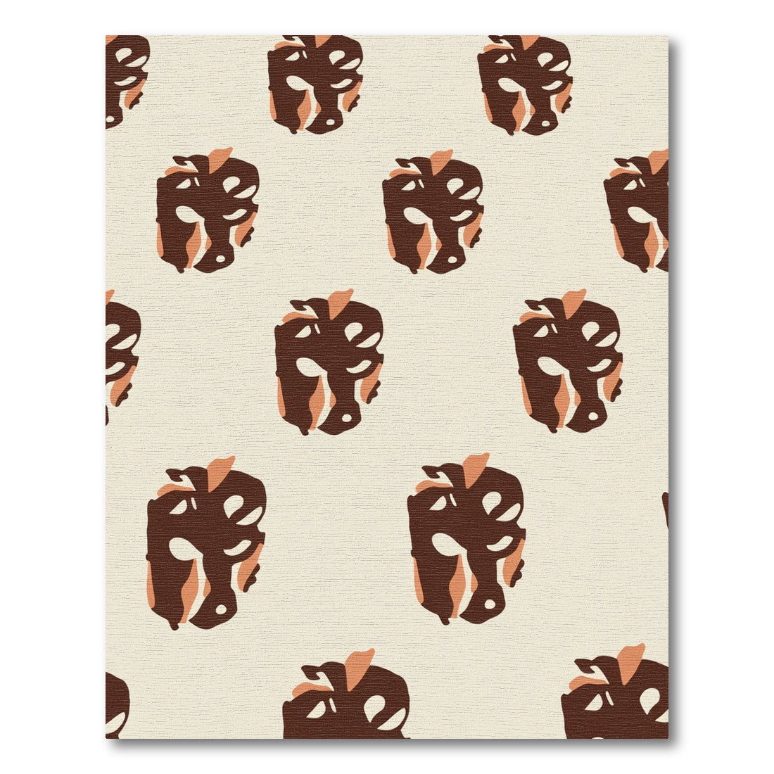 Brown Organic Abstract Repeating Shape Rug