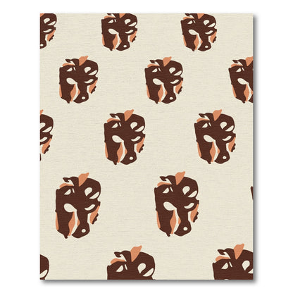 Brown Organic Abstract Repeating Shape Rug