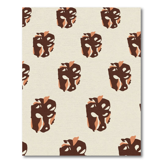 Brown Organic Abstract Repeating Shape Rug
